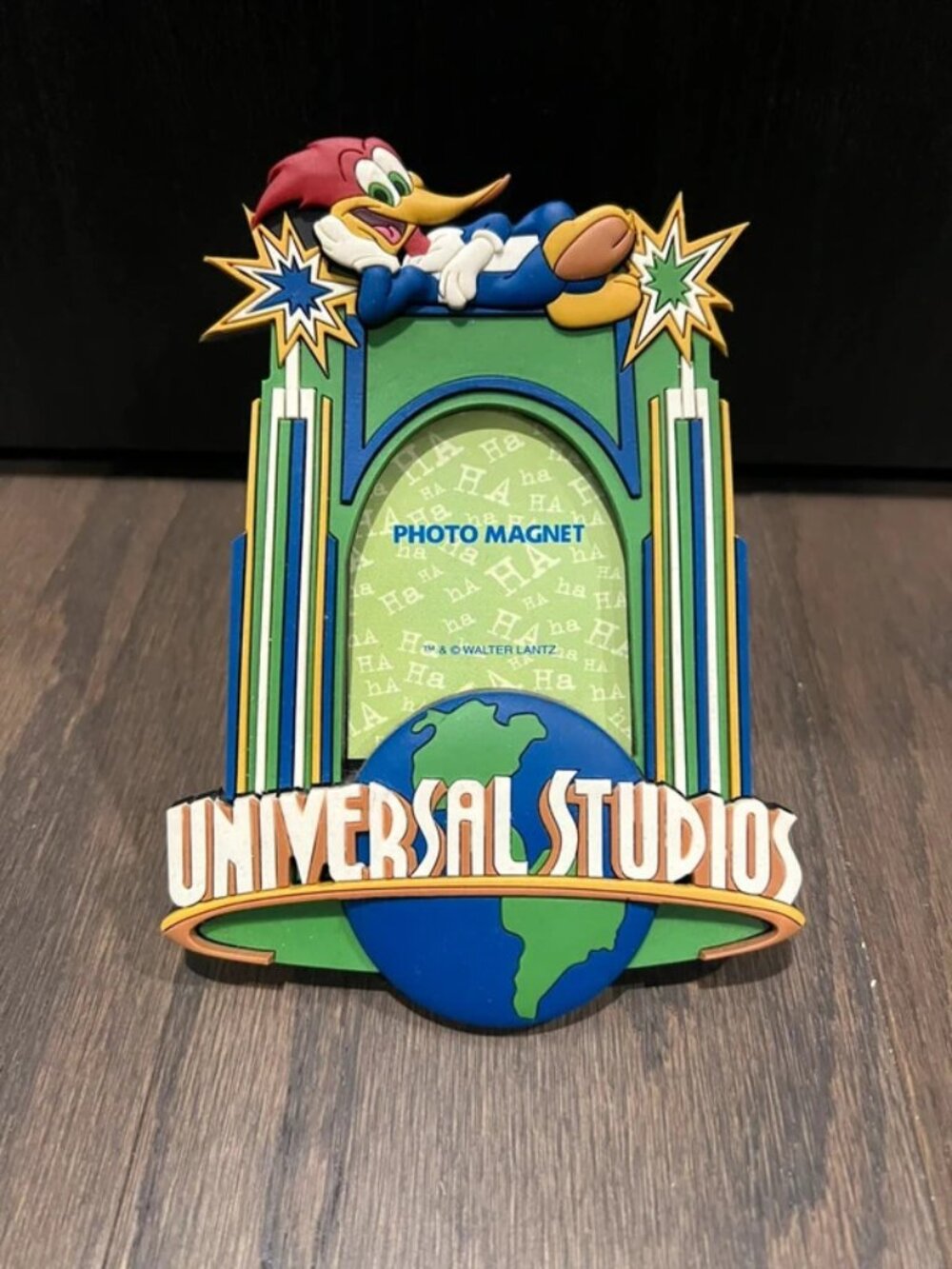 Vintage Universal Studios Florida Woody Woodpecker 3D Rubber Photo Frame Magnet